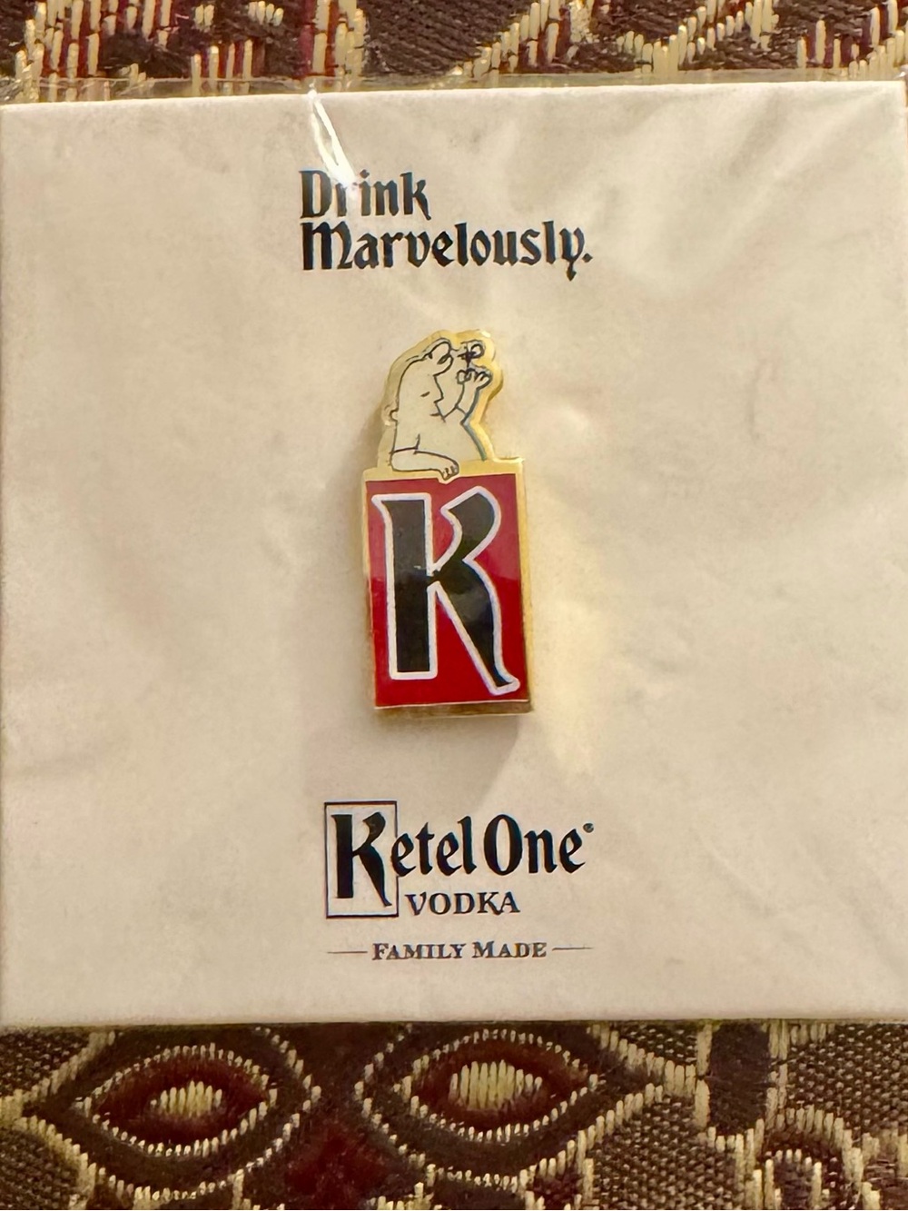 Ketel One Vodka Enamel Pin - Red, Black, Gold